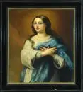 Heiligenschilder 18e eeuw – Olie/doek, gedoubleerd, 71 x 62 cm, "Maria Immaculata"