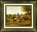 Jugelt, Siegmar, 1954 Dresde – Huile/toile sur contreplaqué, 24 x 30 cm, "Jeune couple de bergers", signée en bas à gauche, réf. : Artprice ;