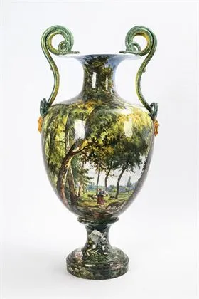 Sehr große Fayence-Bodenvase
