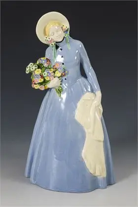 Jugendstil seizoenenfiguur "Lente". Waarschijnlijk Wiener Kunstkeramische Werkstätte Busch & Ludescher