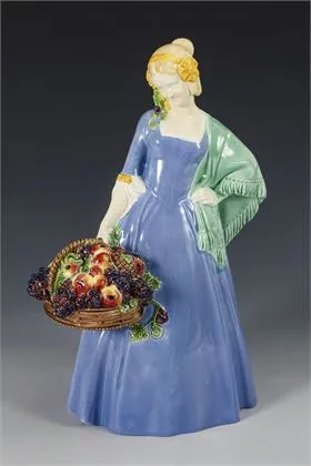 Jugendstil-Jahreszeitenfigur "Herbst". Wiener Kunstkeramische Werkstätte Busch & Ludescher