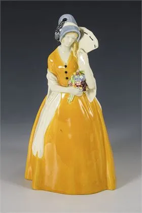 Jugendstil-Jahreszeitenfigur "Frühling". Wiener Kunstkeramische Werkstätte Busch & Ludescher