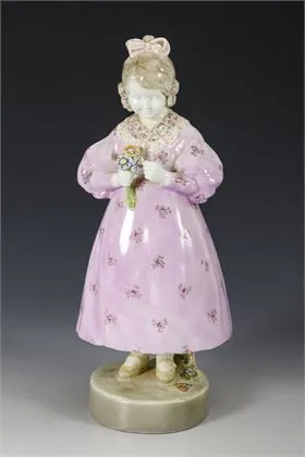 Biedermeier meisje. Weense manufactuur Friedrich Goldscheider