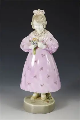 Biedermeier meisje. Weense manufactuur Friedrich Goldscheider