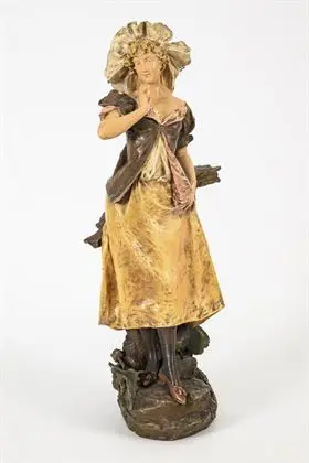Figuur "Der Spaziergang". Amphora-Werke, K. K. Priv. Keramische Werke Riessner, Stellmacher & Kessel, Turn-Teplitz