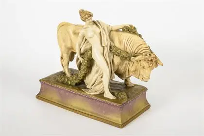 Figurengroep "Europa met stier". Amphora-Werke, Turn-Teplitz