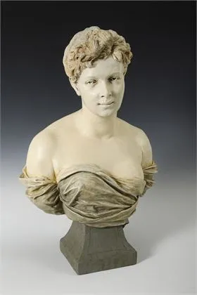 Buste van een dame. Weense manufactuur Friedrich Goldscheider