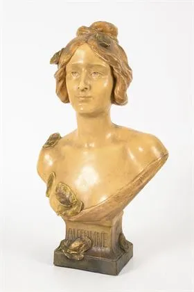 Busta "Automne". Wiener Manufaktur Friedrich Goldscheider