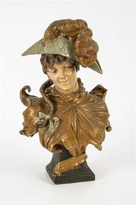 Busta "Pierrette". Wiener Manufaktur Friedrich Goldscheider