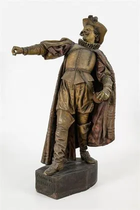 Velká figurka "Cyrano de Bergerac". Wiener Manufaktur Friedrich Goldscheider