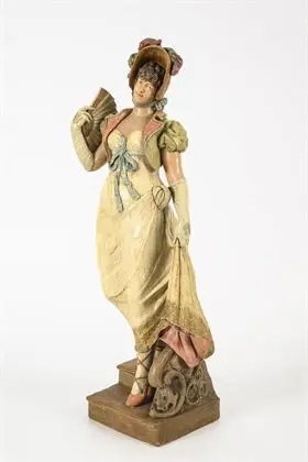 Elegante dame. Weense manufactuur Friedrich Goldscheider