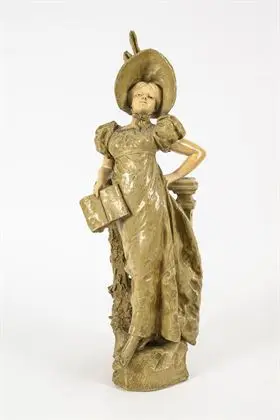 Figuur "Shocking". Weense manufactuur Friedrich Goldscheider