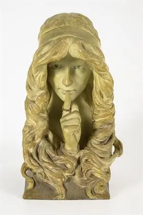 Figuur "Le Secret". Weense manufactuur Friedrich Goldscheider