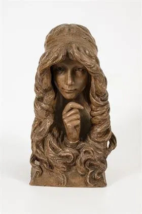 Figuur "Le Secret". Weense manufactuur Friedrich Goldscheider