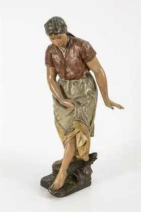 Figuur "Bachelse". Weense manufactuur Friedrich Goldscheider