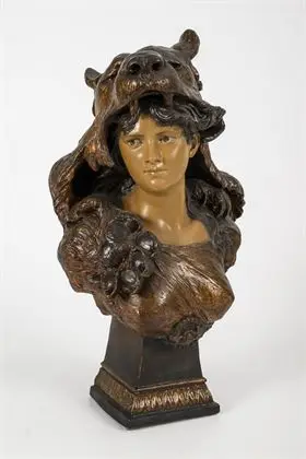 Buste "Chriemhilde". Weense manufactuur Friedrich Goldscheider