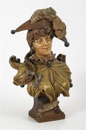 Buste "Pierrette". Weense manufactuur Friedrich Goldscheider