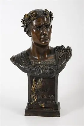 Buste "Romeinse krijger". Weense manufactuur Friedrich Goldscheider
