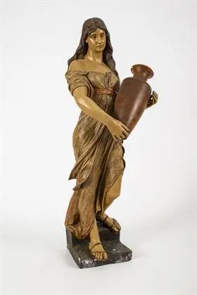 Figuur: vaasdraagster. Weense manufactuur Friedrich Goldscheider