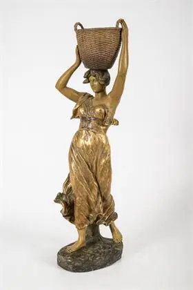 Figuur: manddraagster. Weense manufactuur Friedrich Goldscheider
