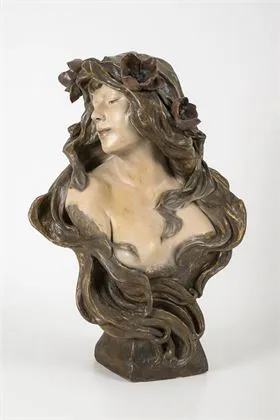 Buste "Fleur des marais". Manufacture viennoise Friedrich Goldscheider