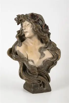 Buste "Moerasbloem". Weense manufactuur Friedrich Goldscheider
