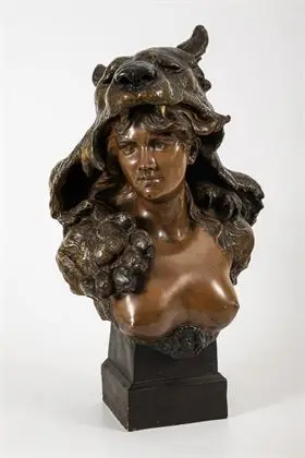 Buste "Chriemhilde". Weense manufactuur Friedrich Goldscheider