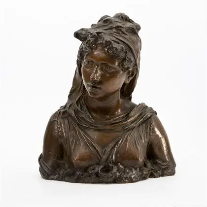 Jugendstil terracotta vrouwenbuste