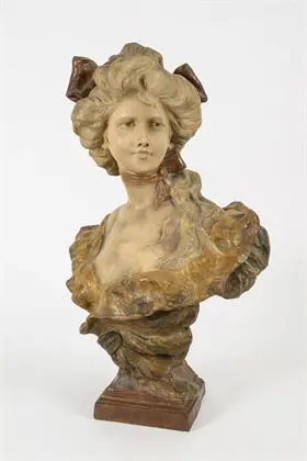 Jugendstil buste van een jonge dame