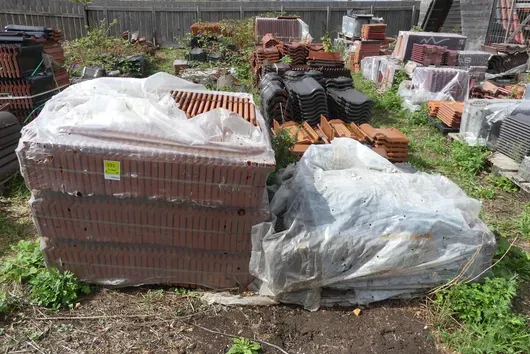 Large lot of roof tiles