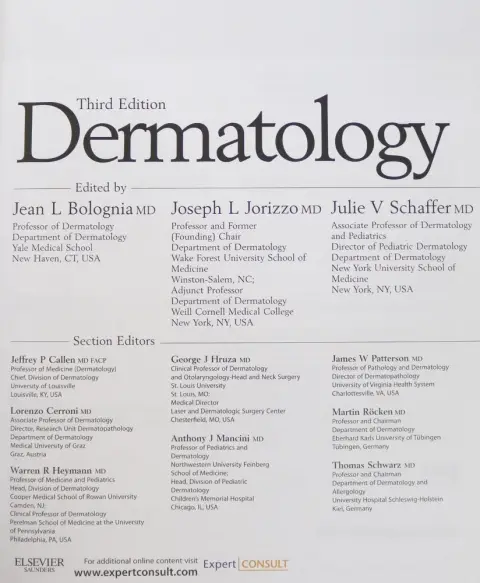 Bolognia,J.L., Jorizzo,J.L. et J.V.Schaffer. – Dermatology