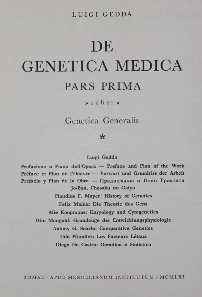 Gedda,L. (red.). – De genetica medica opus