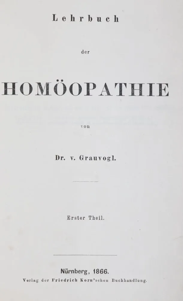 Grauvogl,(E.)v. – Leerboek van de homeopathie