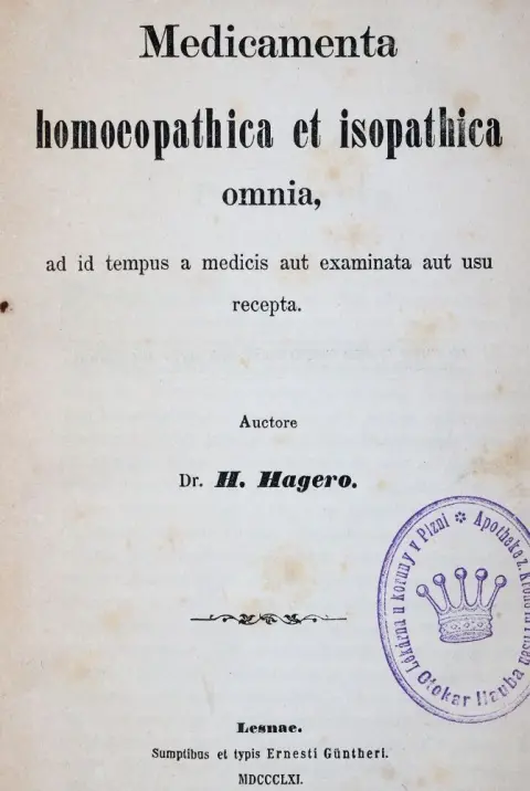 Hager,H. – Medicamenta homoeopathica et isopathica omnia..