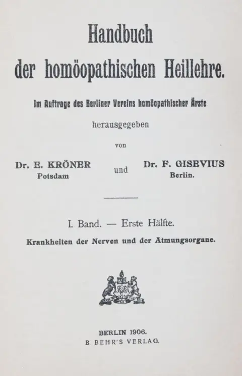 Kröner,E. en F.Gisevius (red.). – Handboek van homeopathische therapie