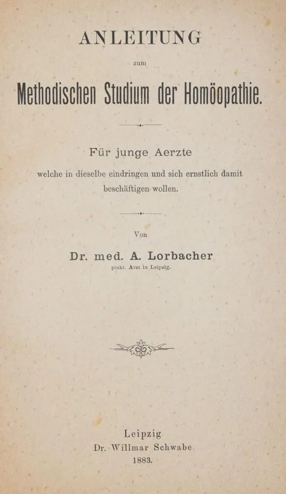 Lorbacher,A. – Handleiding voor de methodische studie van homeopathie