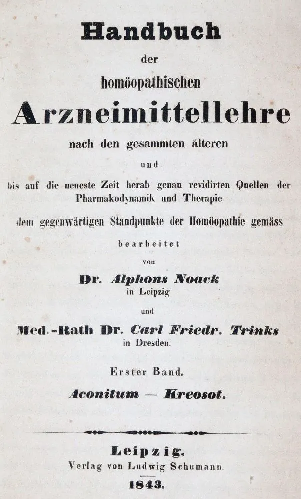 Noack,A., C.F.Trinks (et C.Müller). – Manuel de matière médicale homéopathique