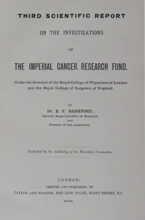 Bashford,E.F. (red.). – Third Scientific Report on the Investigations of The Imperial Cancer Research Fund