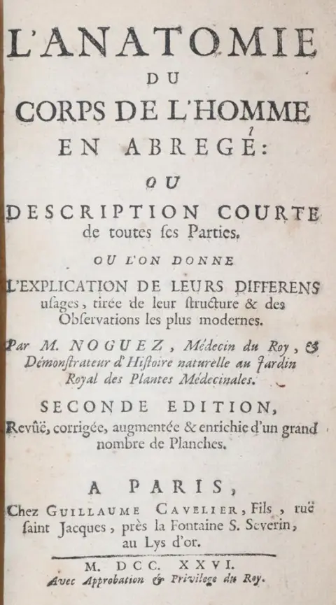 Noguez,(P.N.). – L'anatomie du corps de l'homme en abrégé: ou description courte de toutes ses parties