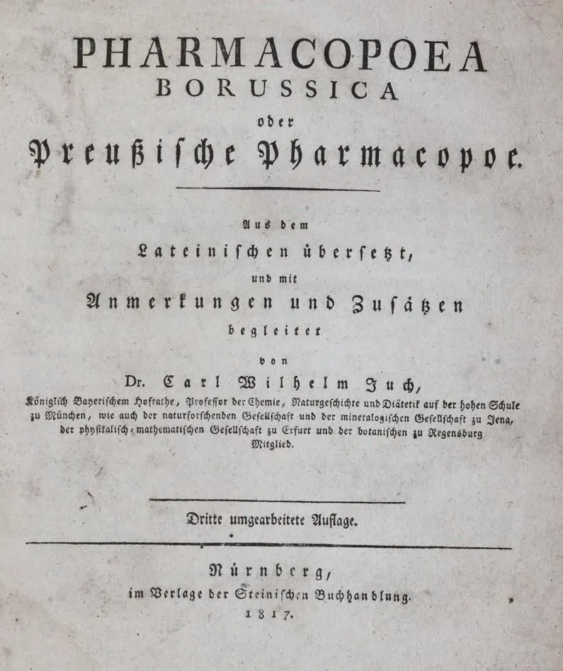 Juch,C.W. (Hrsg.). – Pharmacopoea Borussica oder Preußische Pharmacopoe