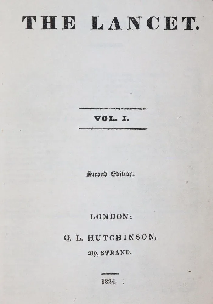 (Wakley,T. éd.). – The Lancet