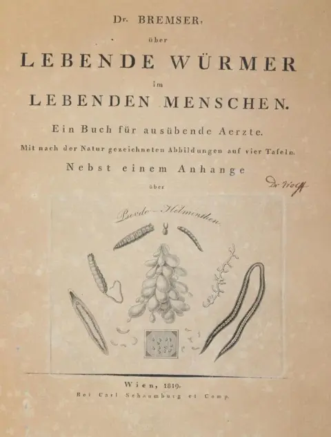 Bremser,(J.G.). – Über lebende Würmer im lebenden Menschen