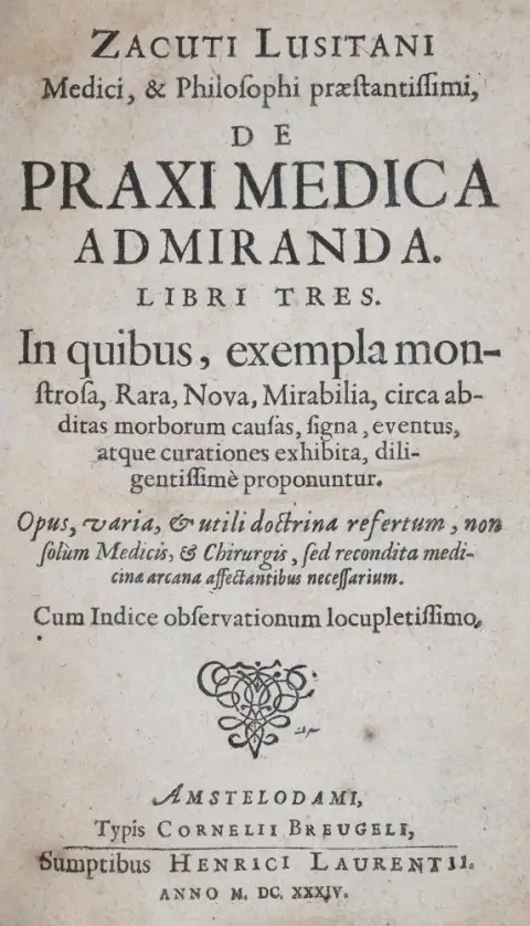 Zacuto Lusitano,A. – De praxi medica admiranda