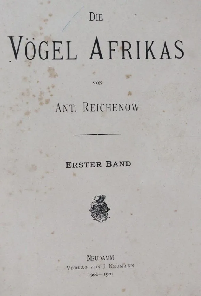 Reichenow,A. – Les oiseaux d'Afrique