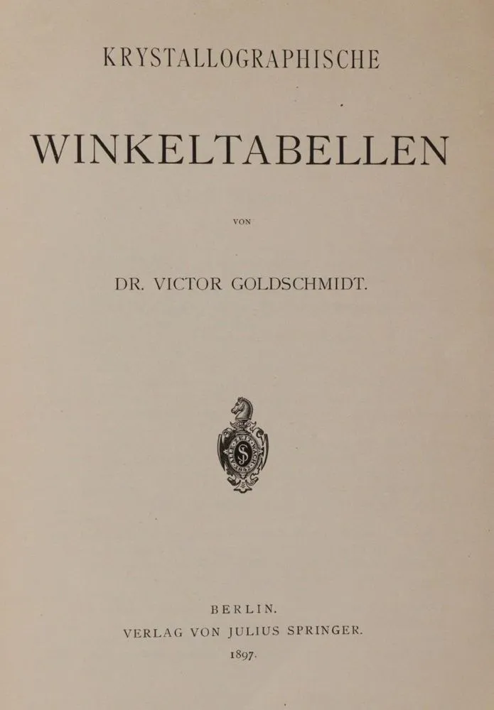 Goldschmidt,V. – Krystallographische Winkeltabellen