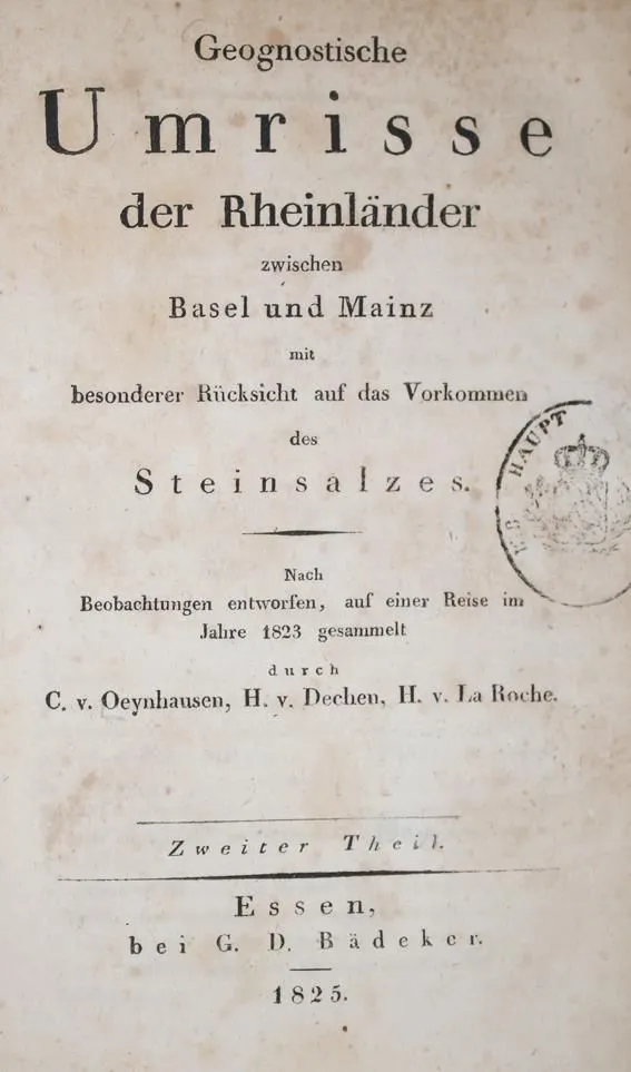 Oeynhausen,C.v. e.a. – Geognostische schetsen van de Rijnlanden tussen Bazel en Mainz