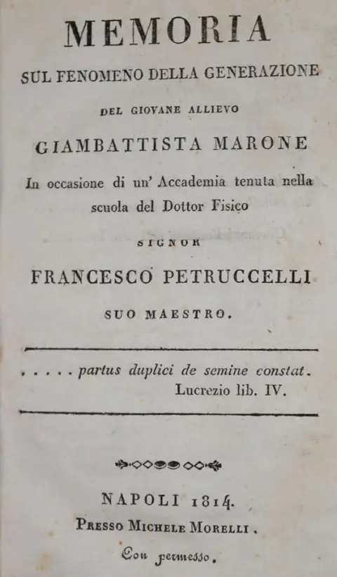 Мароне, Г. – Memoria sul fenomeno della generazione