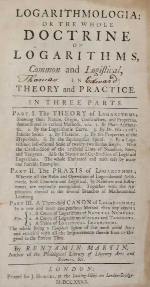 Мартин, Б. – Logarithmologia; or the whole doctrine of logarithms, common and logistical, in theory and practice