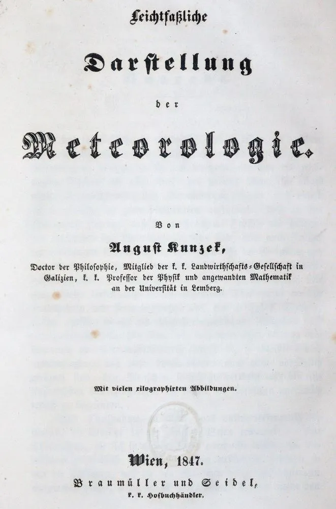 Kunzek,A. – Leichtfassliche Darstellung der Meteorologie