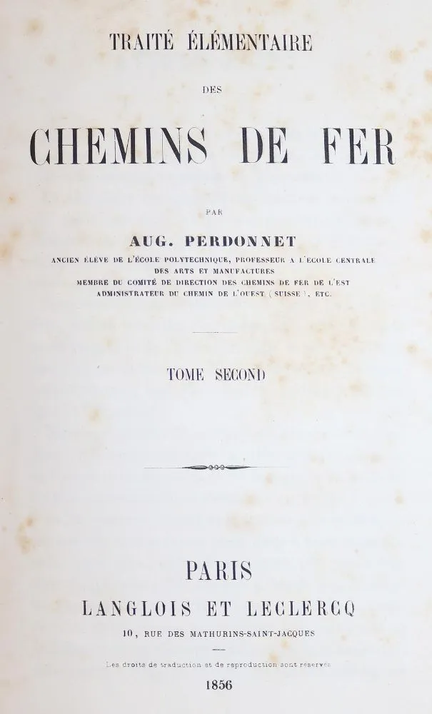 Perdonnet,A. – Traite Elementaire des chemins de fer